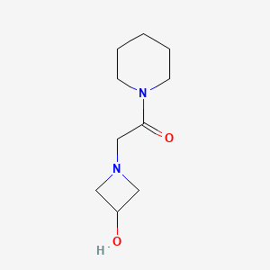 molecular formula C10H18N2O2 B1468779 2-(3-Hydroxyazetidin-1-yl)-1-(piperidin-1-yl)ethan-1-one CAS No. 1343691-84-8