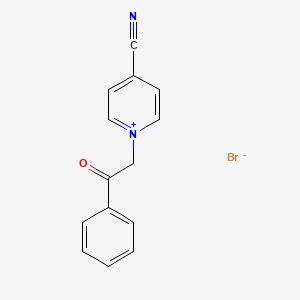 molecular formula C14H11BrN2O B14687792 4-Cyano-1-(2-oxo-2-phenylethyl)pyridin-1-ium bromide CAS No. 25357-39-5