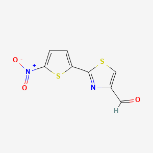 molecular formula C8H4N2O3S2 B14687829 4-Thiazolecarboxaldehyde, 2-(5-nitro-2-thienyl)- CAS No. 31898-37-0