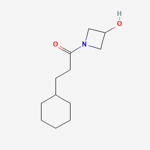 molecular formula C12H21NO2 B1468783 3-环己基-1-(3-羟基氮杂环丁-1-基)丙酮 CAS No. 1342571-56-5