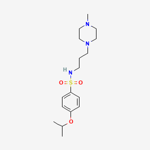 molecular formula C17H29N3O3S B14687866 Benzenesulfonamide, p-isopropoxy-N-(3-(4-methylpiperazinyl)propyl)- CAS No. 32411-00-0