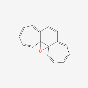 molecular formula C16H12O B14687868 2-oxatetracyclo[10.5.0.01,3.03,9]heptadeca-4,6,8,10,12,14,16-heptaene CAS No. 27641-33-4