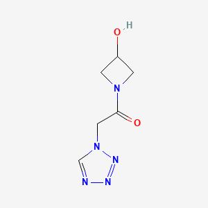 molecular formula C6H9N5O2 B1468794 1-(3-hydroxyazetidin-1-yl)-2-(1H-1,2,3,4-tetrazol-1-yl)ethan-1-one CAS No. 1342124-09-7