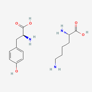 molecular formula C15H25N3O5 B14687966 (2S)-2-amino-3-(4-hydroxyphenyl)propanoic acid;(2S)-2,6-diaminohexanoic acid CAS No. 31325-38-9