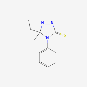 molecular formula C11H13N3S B14688008 5-ethyl-5-methyl-4-phenyl-4H-[1,2,4]triazole-3-thione CAS No. 25688-01-1