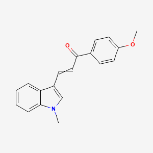 molecular formula C19H17NO2 B14688039 2-Propen-1-one, 1-(4-methoxyphenyl)-3-(1-methyl-1H-indol-3-yl)- CAS No. 27664-11-5