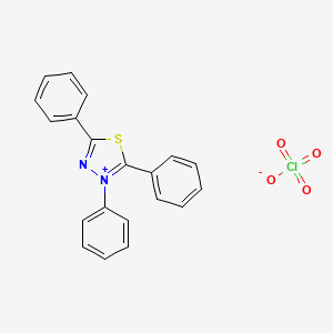 molecular formula C20H15ClN2O4S B14688044 1,3,4-Thiadiazolium, 2,3,5-triphenyl-, perchlorate CAS No. 32869-19-5