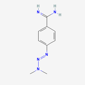 molecular formula C9H13N5 B14688053 4-(Dimethylaminodiazenyl)benzenecarboximidamide CAS No. 35772-73-7