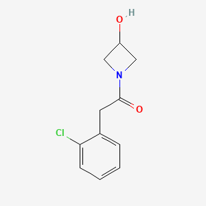 molecular formula C11H12ClNO2 B1468806 2-(2-Chlorophenyl)-1-(3-hydroxyazetidin-1-yl)ethan-1-one CAS No. 1342991-83-6