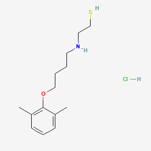 molecular formula C14H24ClNOS B14688083 Ethanethiol, 2-((4-(2,6-xylyloxy)butyl)amino)-, hydrochloride CAS No. 23468-12-4