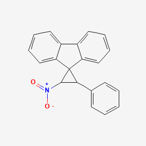 molecular formula C21H15NO2 B14688155 2-Nitro-3-phenylspiro[cyclopropane-1,9'-fluorene] CAS No. 34166-91-1