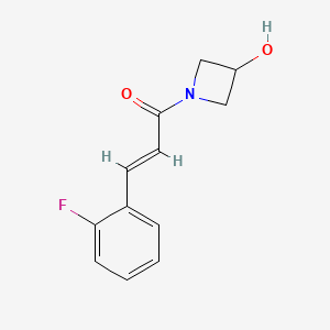 (2E)-3-(2-fluorophenyl)-1-(3-hydroxyazetidin-1-yl)prop-2-en-1-one