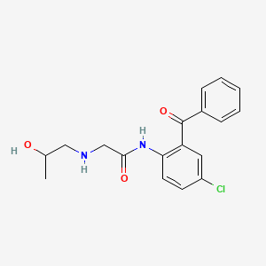 molecular formula C18H19ClN2O3 B14688281 N-(2-Benzoyl-4-chlorophenyl)-N~2~-(2-hydroxypropyl)glycinamide CAS No. 24111-57-7