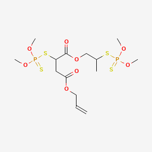 Butanedioic acid, 2-((dimethoxyphosphinothioyl)thio)-, 1-(2-((dimethoxyphosphinothioyl)thio)propyl) 4-(2-propenyl) ester