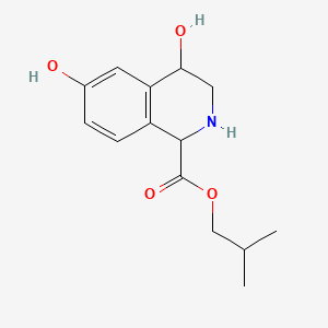 molecular formula C14H19NO4 B14688298 4,6-Dihydroxy-1,2,3,4-tetrahydro-1-isoquinolinecarboxylic acid isobutyl ester CAS No. 23824-33-1