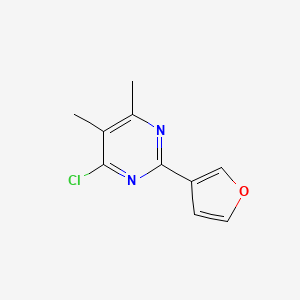 molecular formula C10H9ClN2O B1468831 4-Chloro-2-(furan-3-yl)-5,6-dimethylpyrimidine CAS No. 1341392-57-1