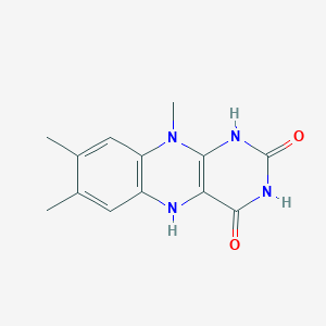 molecular formula C13H14N4O2 B14688342 7,8,10-Trimethyl-5,10-dihydrobenzo[g]pteridine-2,4(1H,3H)-dione CAS No. 23542-56-5