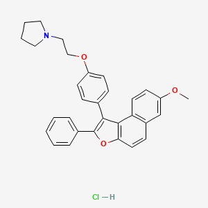 Pyrrolidine, 1-(2-(p-(7-methoxy-2-phenylnaphtho(2,1-b)furan-1-yl)phenoxy)ethyl)-, hydrochloride