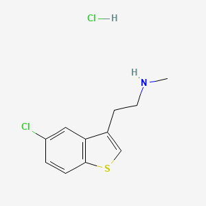 molecular formula C11H13Cl2NS B14688373 5-Chloro-N-methylbenzo(b)thiophene-3-ethylamine hydrochloride CAS No. 23799-83-9