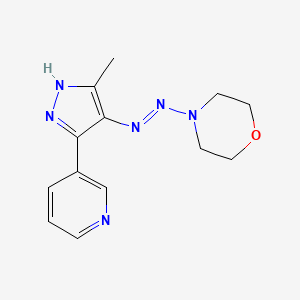 4-{2-[3-Methyl-5-(pyridin-3-yl)-4H-pyrazol-4-ylidene]hydrazinyl}morpholine