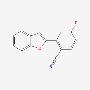 molecular formula C15H8FNO B1468839 2-(Benzofuran-2-yl)-4-fluorobenzonitrile CAS No. 1268822-57-6