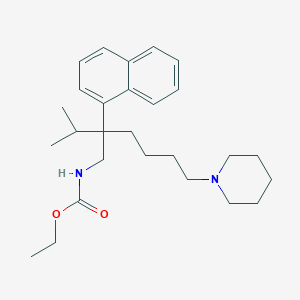 molecular formula C27H40N2O2 B14688439 Ethyl [2-(naphthalen-1-yl)-6-(piperidin-1-yl)-2-(propan-2-yl)hexyl]carbamate CAS No. 29474-08-6