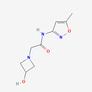 molecular formula C9H13N3O3 B1468845 2-(3-hydroxyazetidin-1-yl)-N-(5-methyl-1,2-oxazol-3-yl)acetamide CAS No. 1344008-26-9