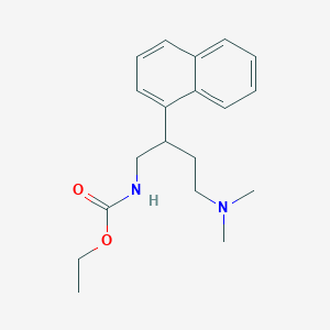 molecular formula C19H26N2O2 B14688457 Ethyl (4-(dimethylamino)-2-(naphthalen-1-yl)butyl)carbamate CAS No. 29473-85-6