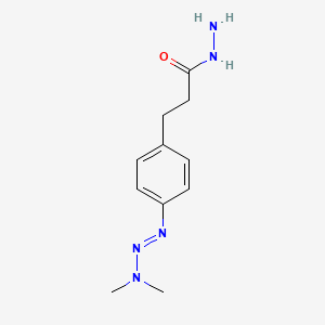 molecular formula C11H17N5O B14688458 3-[4-(Dimethylaminodiazenyl)phenyl]propanehydrazide CAS No. 34153-48-5