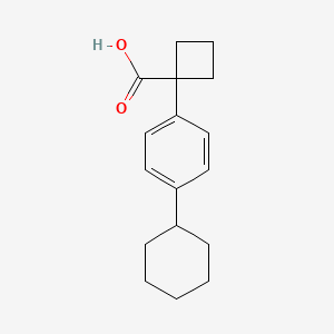 molecular formula C17H22O2 B14688462 1-(4-Cyclohexylphenyl)cyclobutanecarboxylic acid CAS No. 26961-85-3