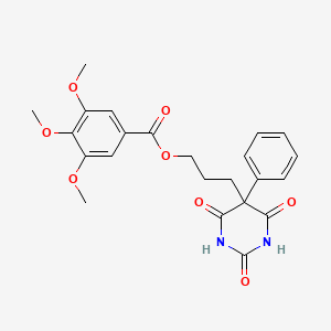 3-(2,4,6-trioxo-5-phenyl-1,3-diazinan-5-yl)propyl 3,4,5-trimethoxybenzoate