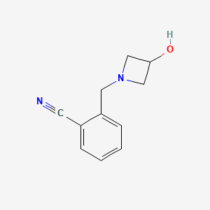 molecular formula C11H12N2O B1468852 2-[(3-Hydroxyazetidin-1-yl)methyl]benzonitrile CAS No. 1344223-14-8