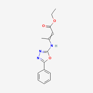 Ethyl 3-[(5-phenyl-1,3,4-oxadiazol-2-yl)amino]but-2-enoate