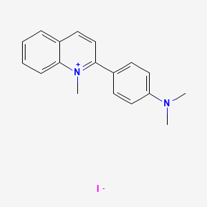 molecular formula C18H19IN2 B14688559 2-(p-(Dimethylamino)phenyl)-1-methylquinolinium iodide CAS No. 25413-35-8