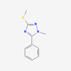 molecular formula C10H11N3S B14688574 1H-1,2,4-Triazole, 1-methyl-3-(methylthio)-5-phenyl- CAS No. 35102-21-7