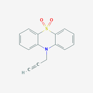 molecular formula C15H11NO2S B14688632 10H-Phenothiazine, 10-(2-propynyl)-, 5,5-dioxide CAS No. 25206-53-5