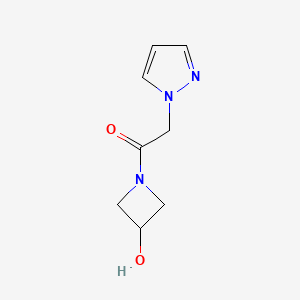 molecular formula C8H11N3O2 B1468865 1-(3-hydroxyazetidin-1-yl)-2-(1H-pyrazol-1-yl)ethan-1-one CAS No. 1340085-37-1
