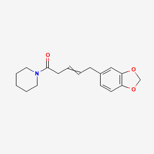 molecular formula C17H21NO3 B14688670 5-(2H-1,3-Benzodioxol-5-YL)-1-(piperidin-1-YL)pent-3-EN-1-one CAS No. 23512-55-2