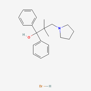 molecular formula C21H28BrNO B14688672 1,1-Diphenyl-2,2-dimethyl-3-(pyrrolidinyl)propanol hydrobromide CAS No. 35844-93-0