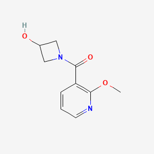 molecular formula C10H12N2O3 B1468871 1-(2-Methoxypyridine-3-carbonyl)azetidin-3-ol CAS No. 1342467-00-8