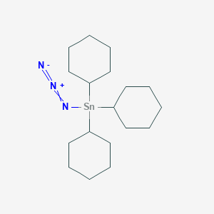 molecular formula C18H33N3Sn B14688728 Stannane, azidotricyclohexyl- CAS No. 29045-66-7