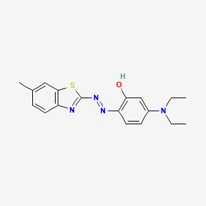 molecular formula C18H20N4OS B14688748 3-(Diethylamino)-6-[2-(6-methyl-1,3-benzothiazol-2-yl)hydrazinylidene]cyclohexa-2,4-dien-1-one CAS No. 23873-21-4