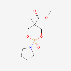 5-Methyl-2-oxo-2-(1-pyrrolidinyl)-1,3,2$l^{5}-dioxaphosphorinane-5-carboxylic acid methyl ester