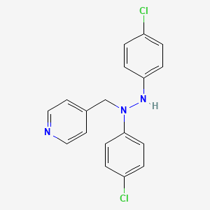 molecular formula C18H15Cl2N3 B14688791 1,2-Bis(4-chlorophenyl)-1-(pyridin-4-ylmethyl)hydrazine CAS No. 32812-51-4