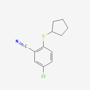 molecular formula C12H12ClNS B1468882 5-氯-2-(环戊硫基)苯甲腈 CAS No. 1407356-75-5