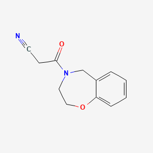 molecular formula C12H12N2O2 B1468883 3-Oxo-3-(2,3,4,5-tetrahydro-1,4-benzoxazepin-4-yl)propanenitrile CAS No. 1405847-80-4