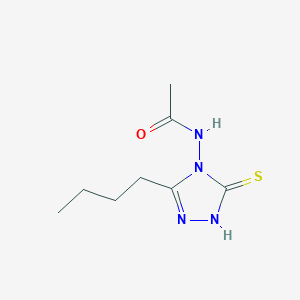 molecular formula C8H14N4OS B14688838 N-(3-Butyl-5-sulfanylidene-1,5-dihydro-4H-1,2,4-triazol-4-yl)acetamide CAS No. 32479-70-2