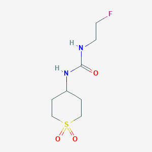 molecular formula C8H15FN2O3S B14688845 1-(1,1-Dioxidotetrahydro-2h-thiopyran-4-yl)-3-(2-fluoroethyl)urea CAS No. 33021-86-2