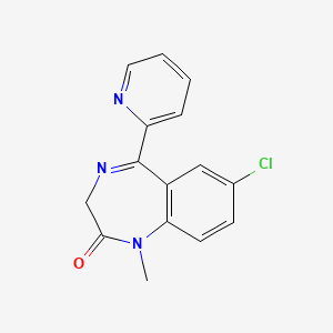 molecular formula C15H12ClN3O B14688854 7-chloro-1-methyl-5-pyridin-2-yl-3H-1,4-benzodiazepin-2-one CAS No. 31352-79-1