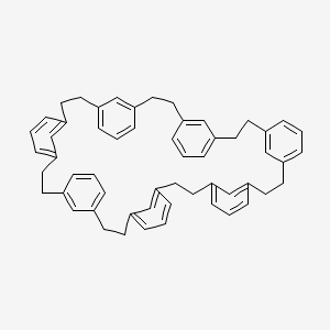 molecular formula C56H56 B14688861 Octacyclo[44.3.1.1~4,8~.1~11,15~.1~18,22~.1~25,29~.1~32,36~.1~39,43~]hexapentaconta-1(50),4(56),5,7,11(55),12,14,18(54),19,21,25(53),26,28,32(52),33,35,39(51),40,42,46,48-henicosaene CAS No. 24386-11-6